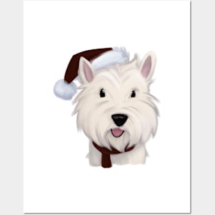 Cute West Highland White Terrier Drawing Posters and Art